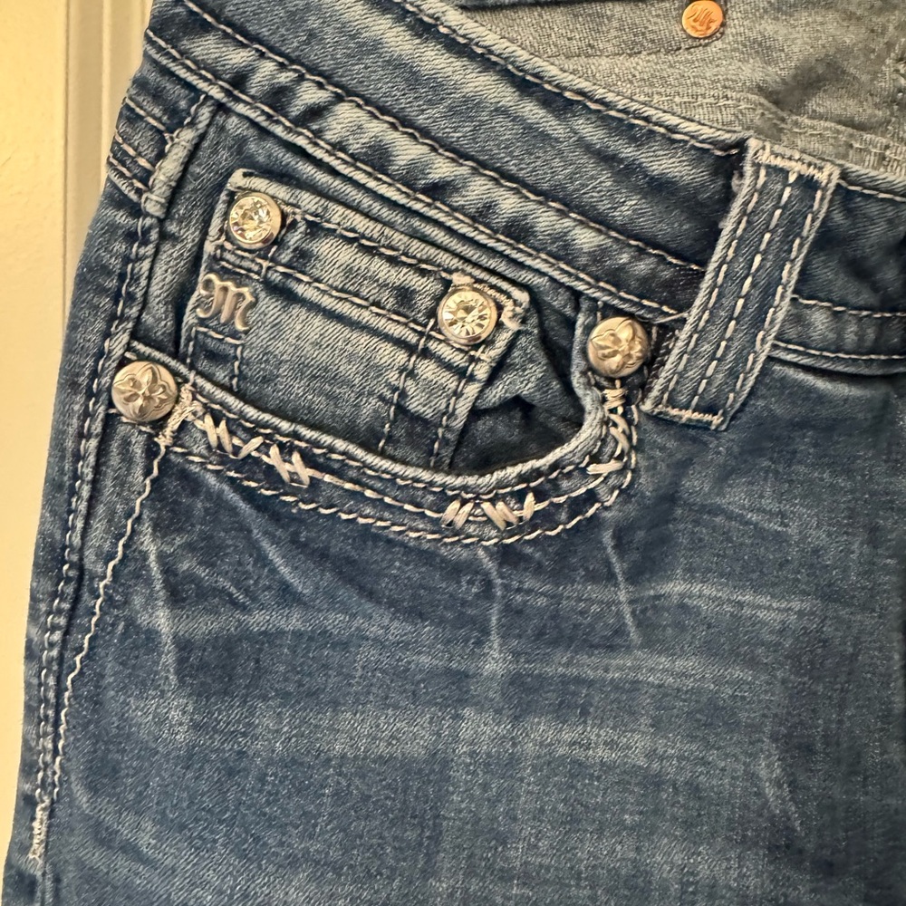 Miss Me Women's Blue Jeans with Embellished Pockets - Picture 7 of 7